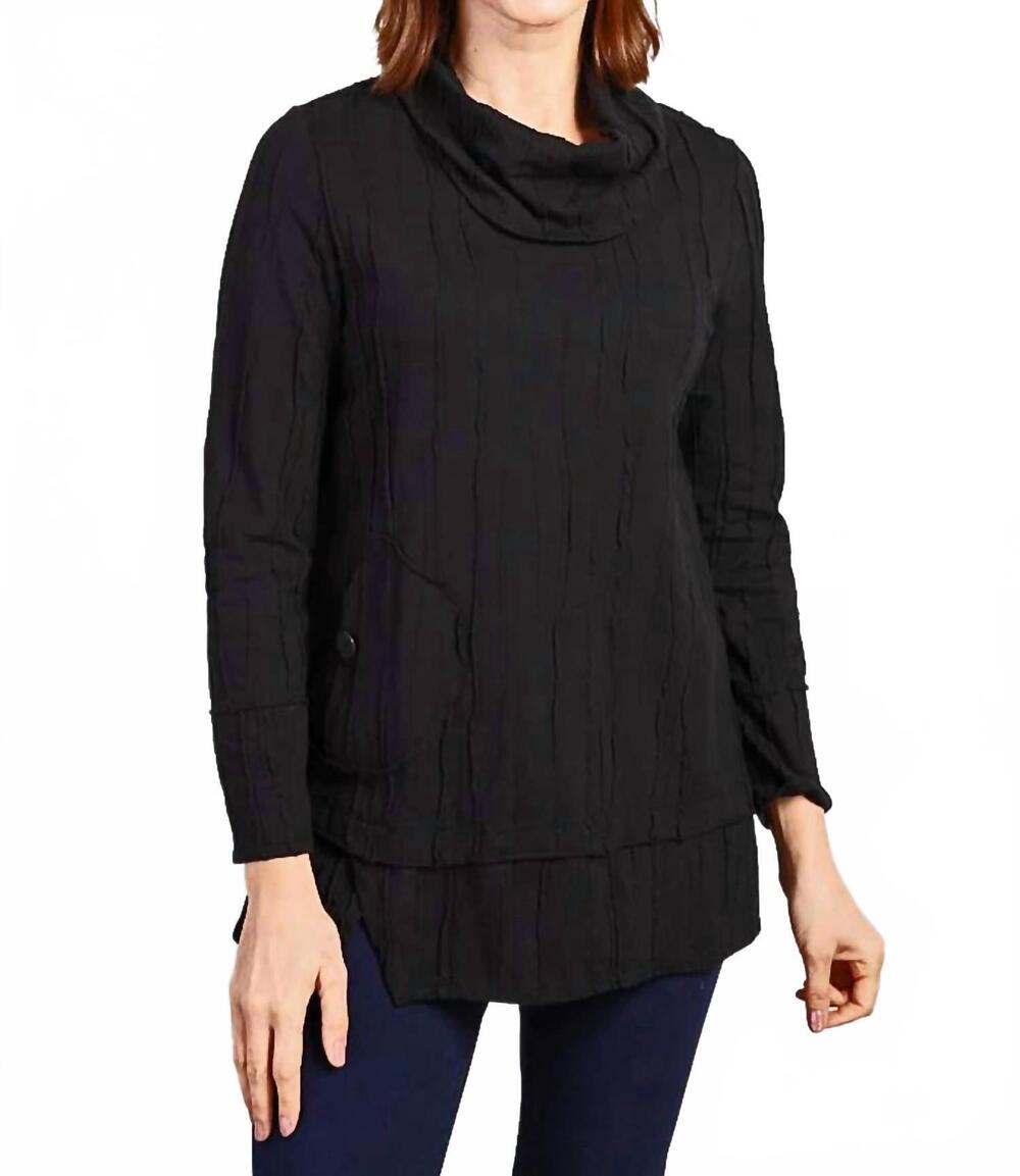 NEW HABITAT women's cowl pocket tunic in black